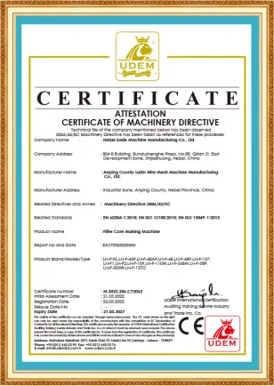 CE certification for rolling machine